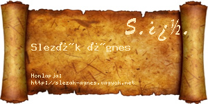 Slezák Ágnes névjegykártya