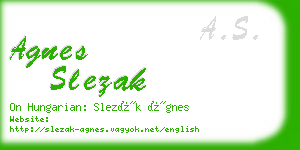 agnes slezak business card